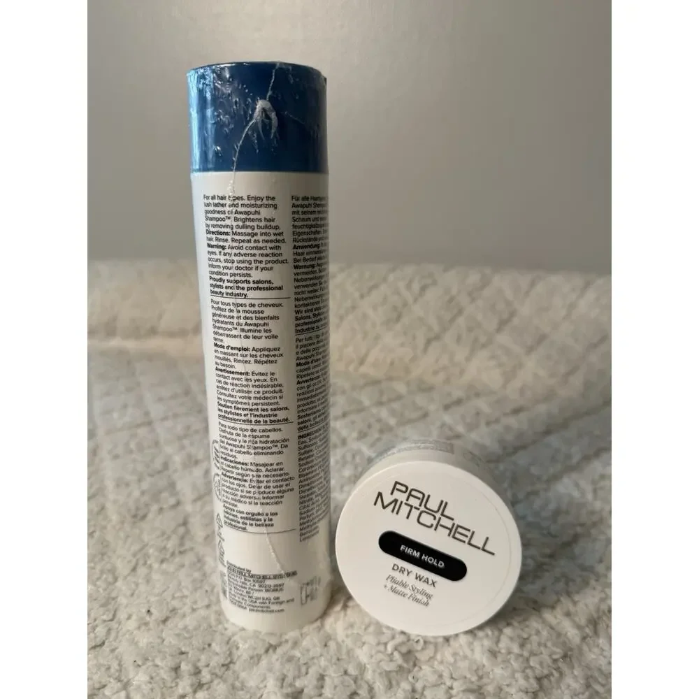 Paul Mitchell Firm Hold Dry Wax 50g 100% Vegan + Awapuhi Shampoo 300ml. New